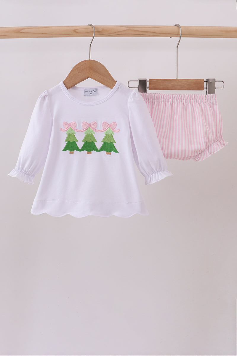 Pink Christmas Tree Bloomer Set