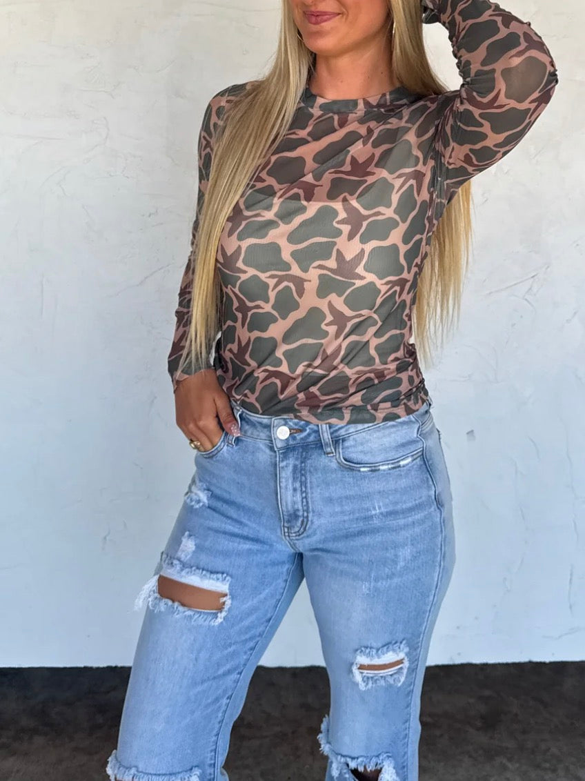 Camo Duck Mesh Top