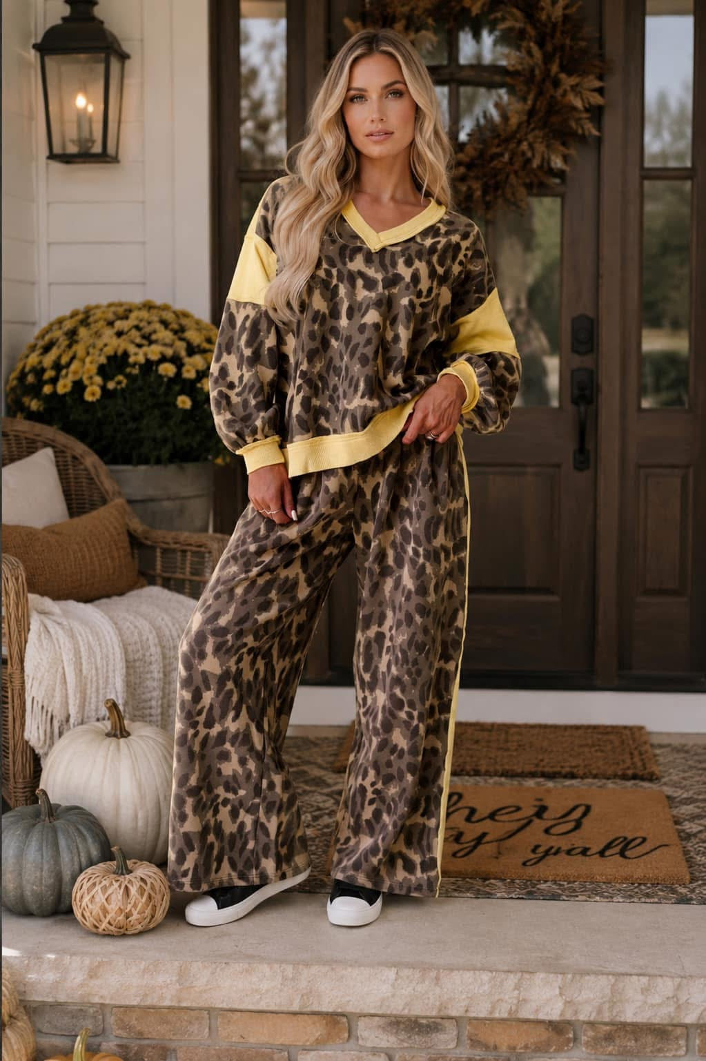 Leopard VNeck Set