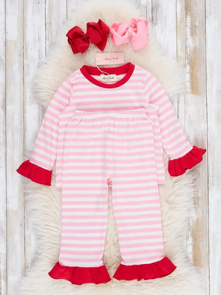 Milk & Cookies Striped 2 Piece PJ's