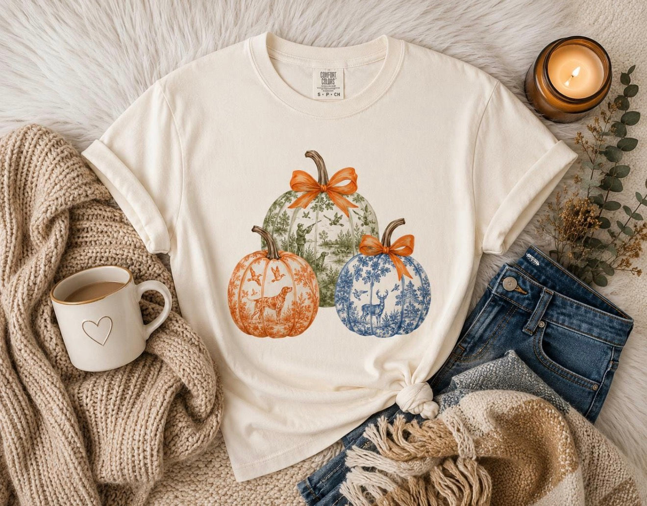 Southern Toile Pumpkin Comfort Tee