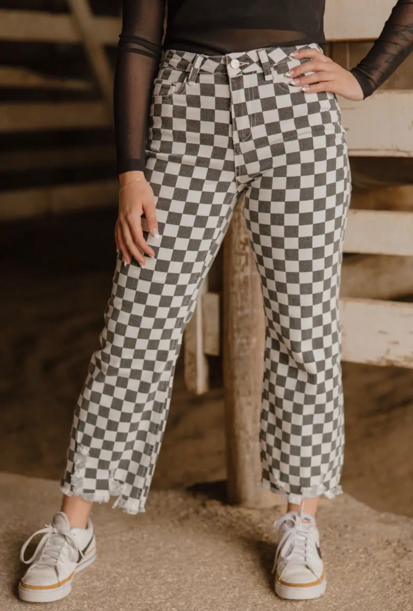 Checkered Jeans