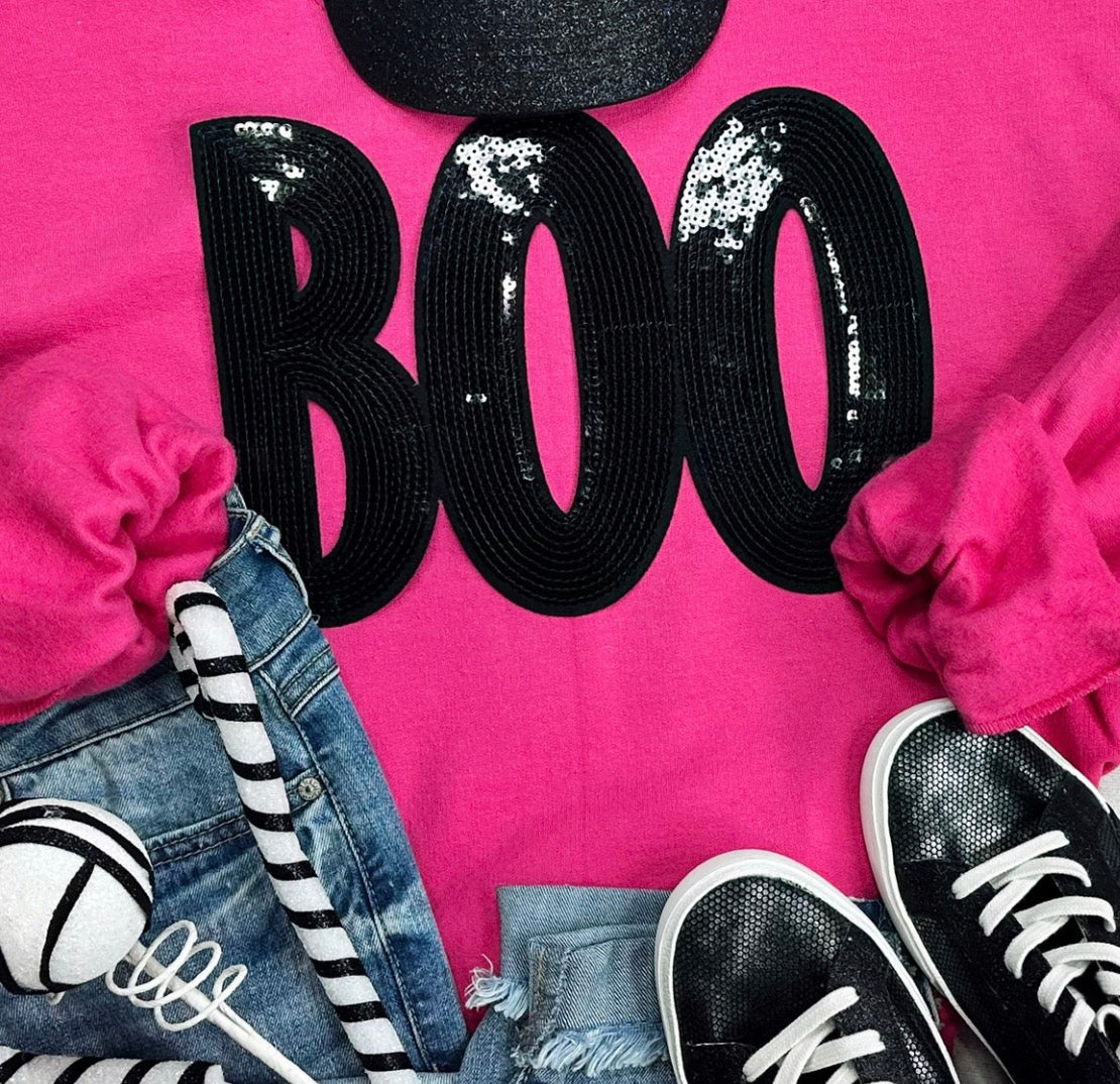 Sequin Boo Sweatshirt