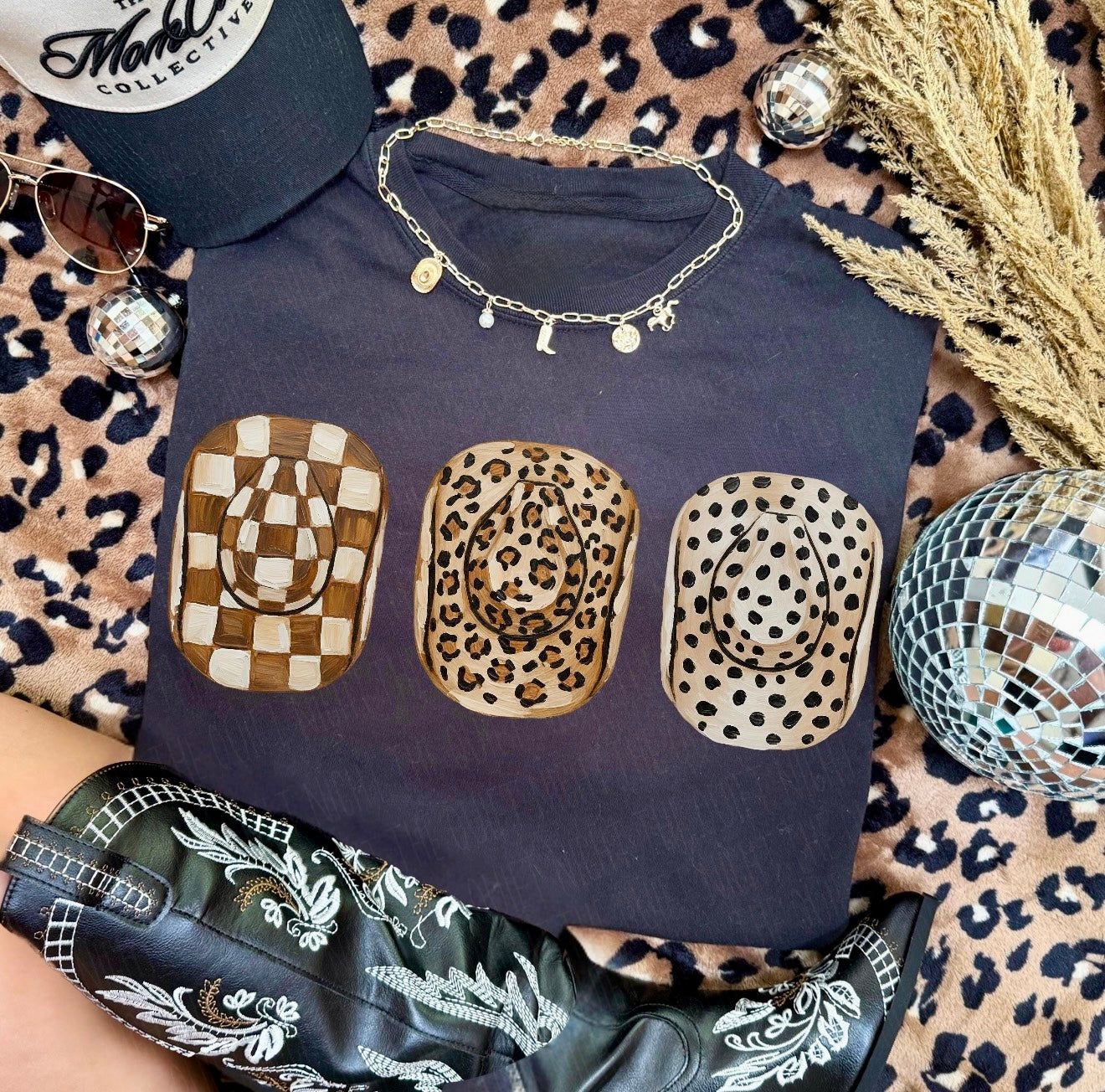 Mixed Print Hat tee