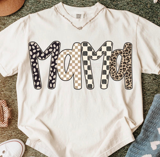 Mama Mixed pattern Tshirt