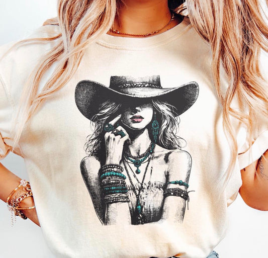 Turquoise Cowgirl CC TEE