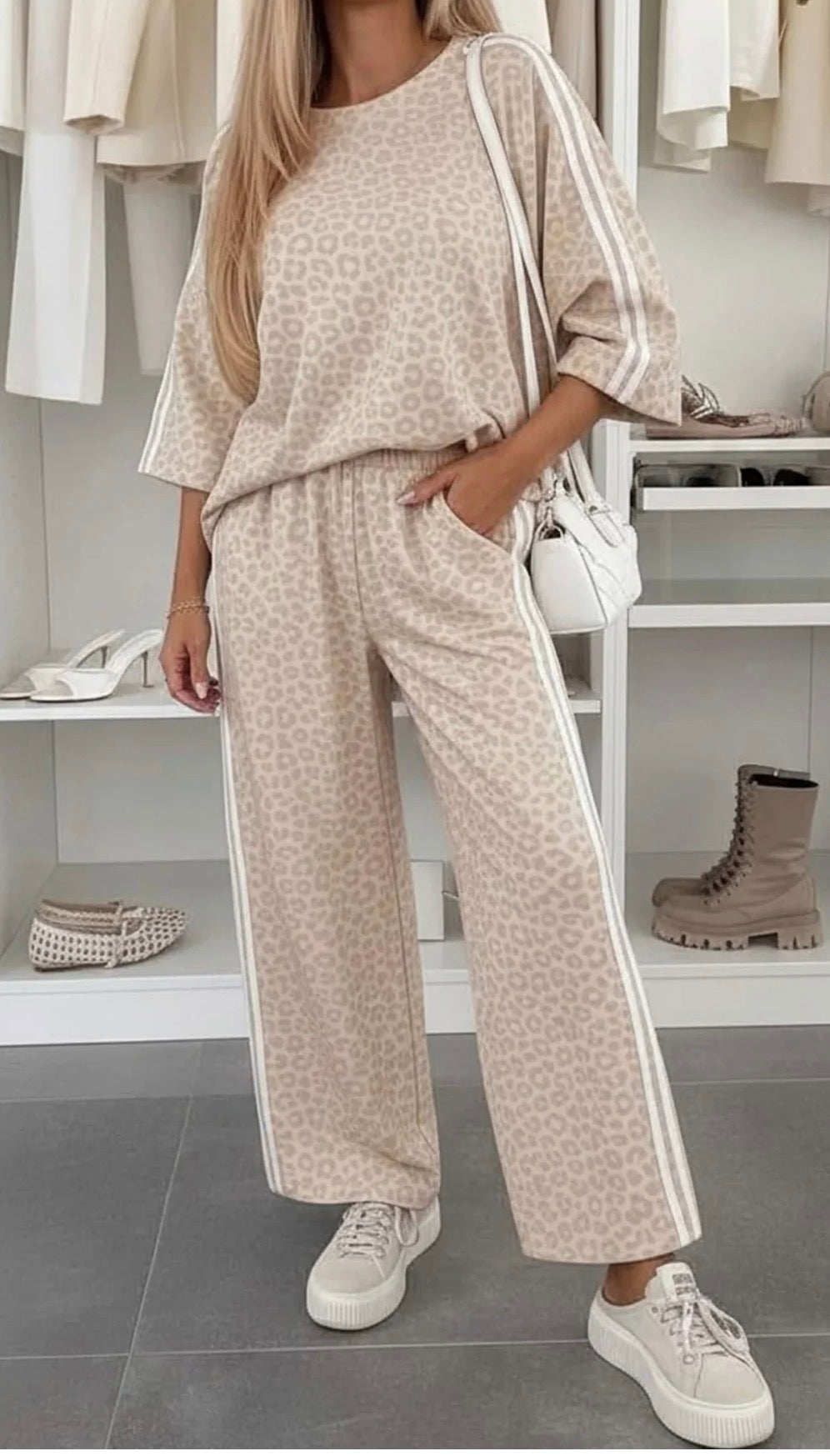 Beige Leopard Set