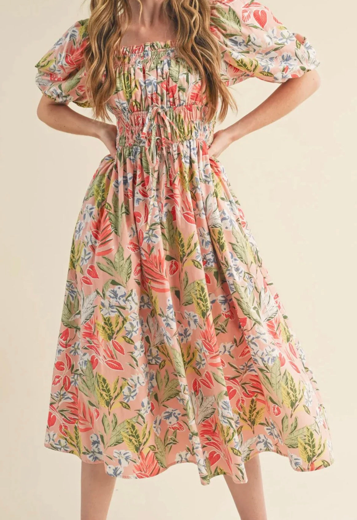 Smocked floral Dress