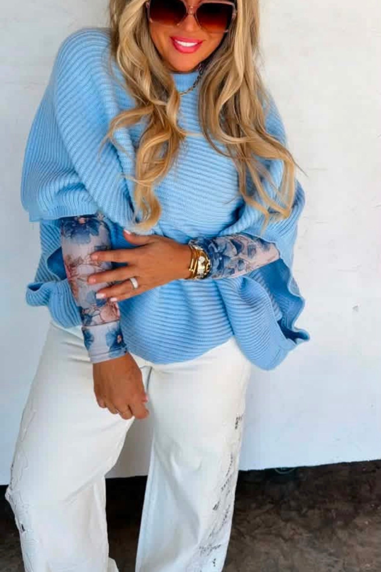 Blue Meg Poncho