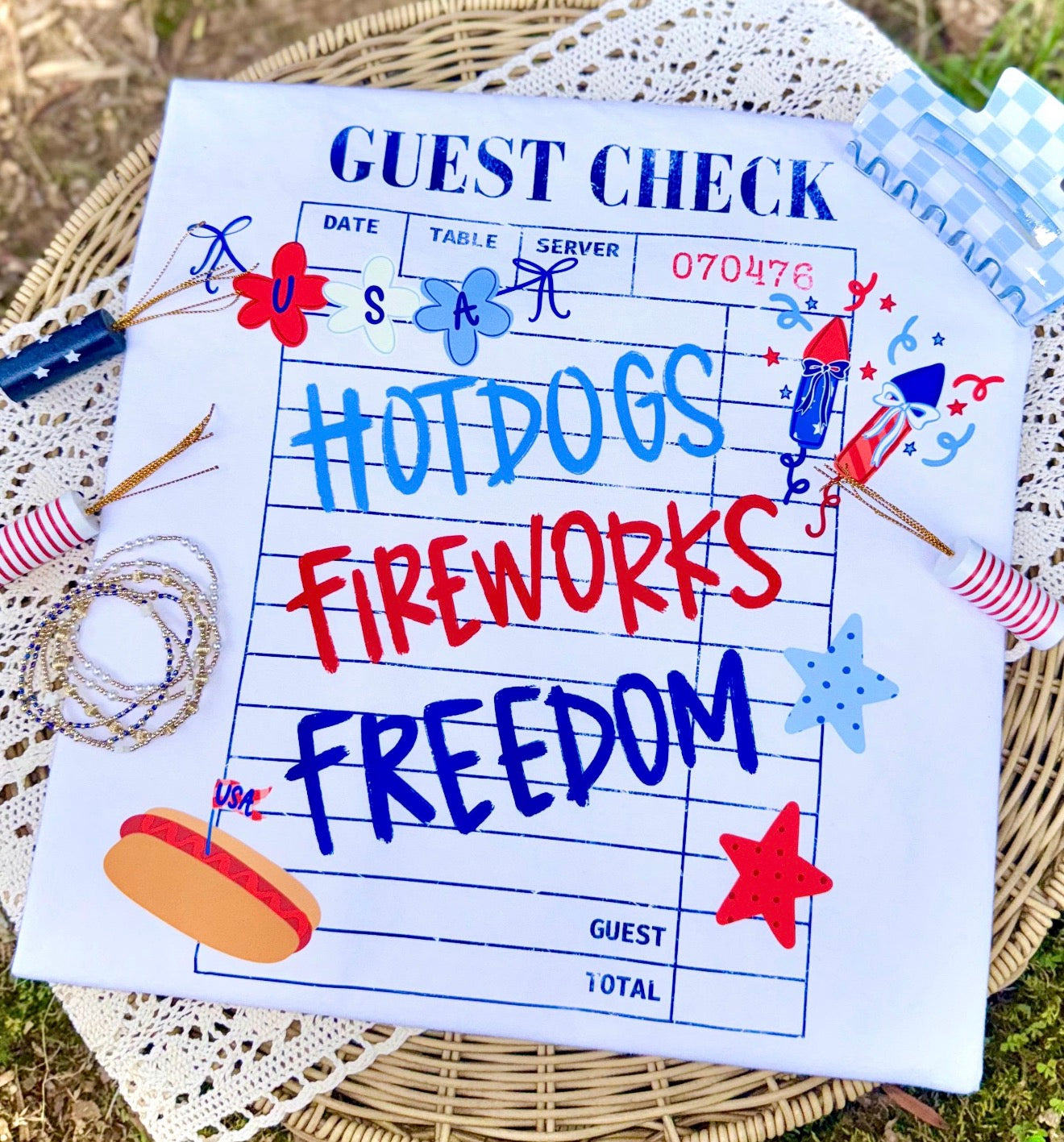 Hot dogs Fireworks Freedom Tee
