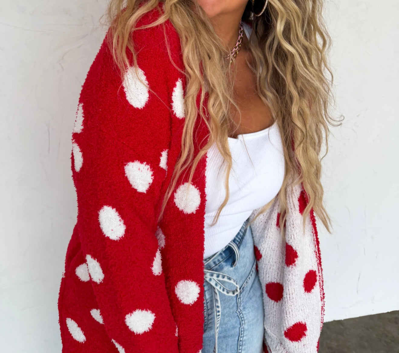 Dream Luxe Cloud polka dot cardigan