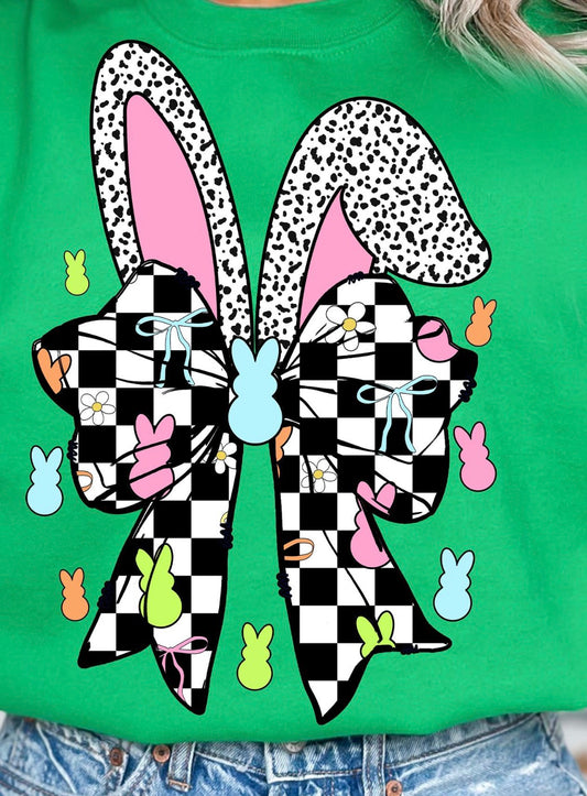 Green checked Bunny Tshirt