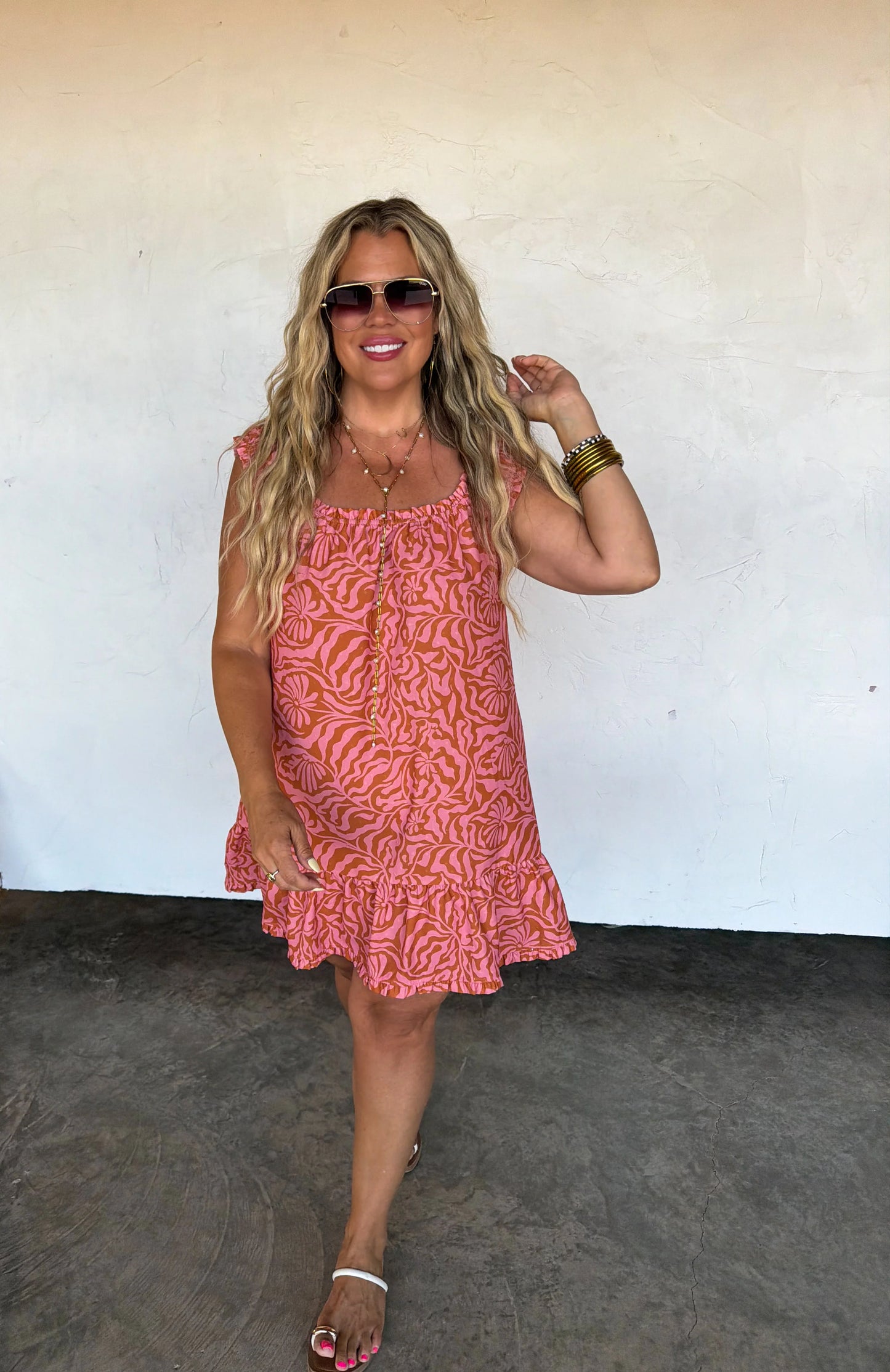 Coastal Bloom Babydoll Dress