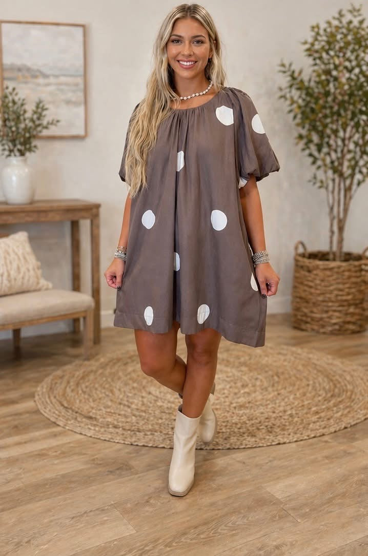 Brown Polka Dot Dress