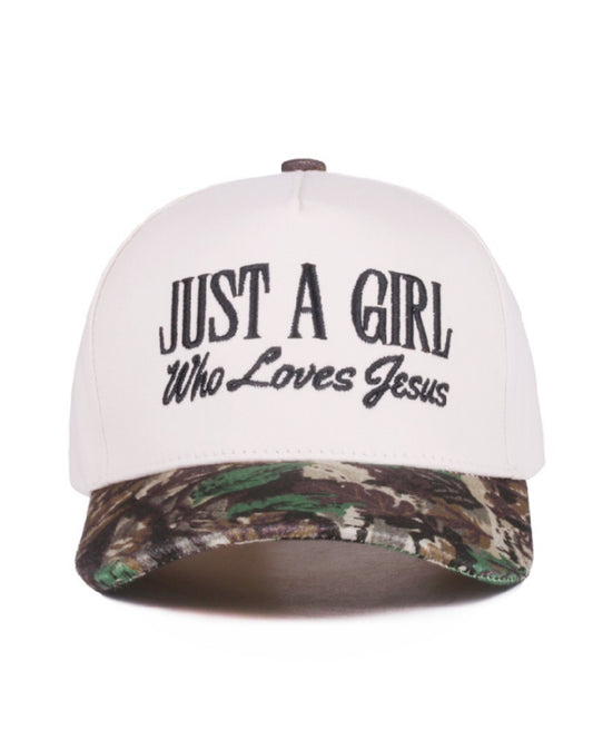 Just a Girl Who Loves Jesus Camo Hat