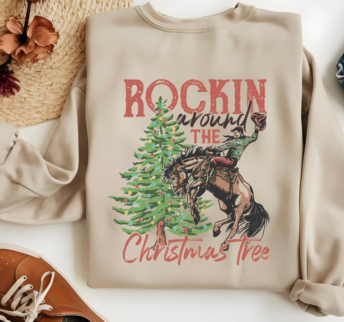 Rockin Around the Christmas tree Crewneck Sweatshirt