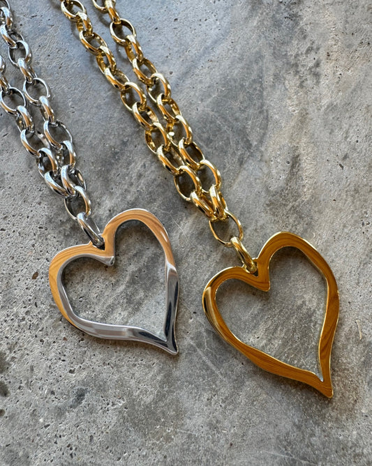 Open Heart Chunky Necklace