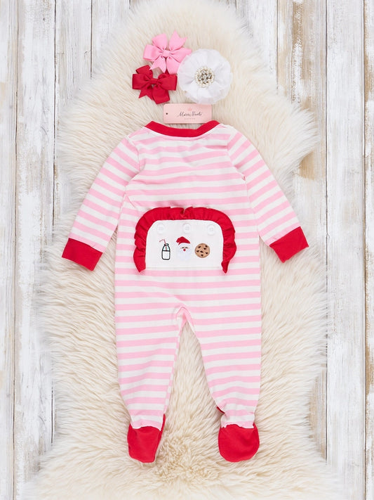 Milk & Cookies Pink Striped Sleeper