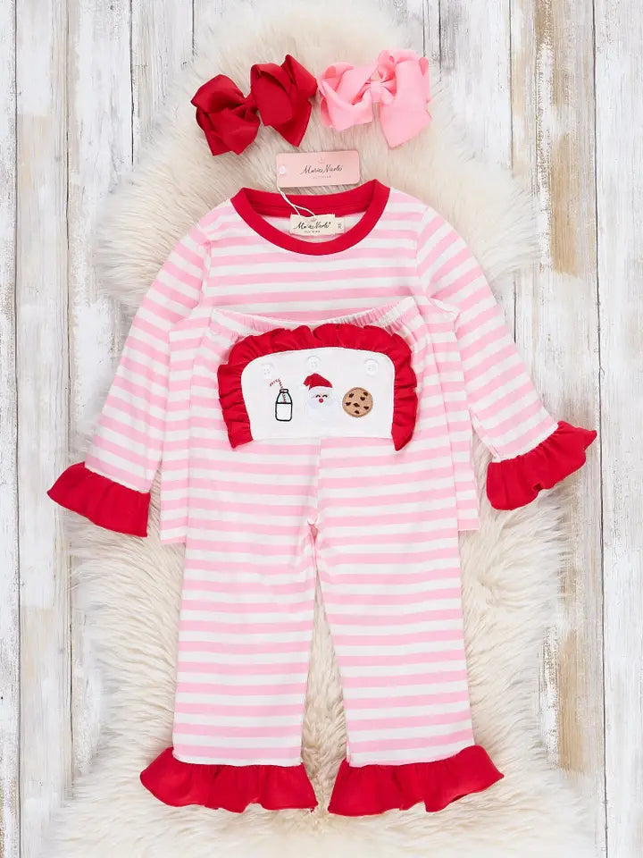 Milk & Cookies Striped 2 Piece PJ's